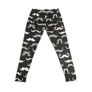 Stylish Black and White Mustache Leggings